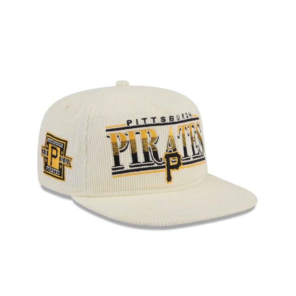 New Era Pittsburgh Pirates Throwback Corduroy Golfer Hat - One Size